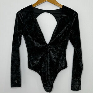 Victoria's Secret black velvet body‎ suit